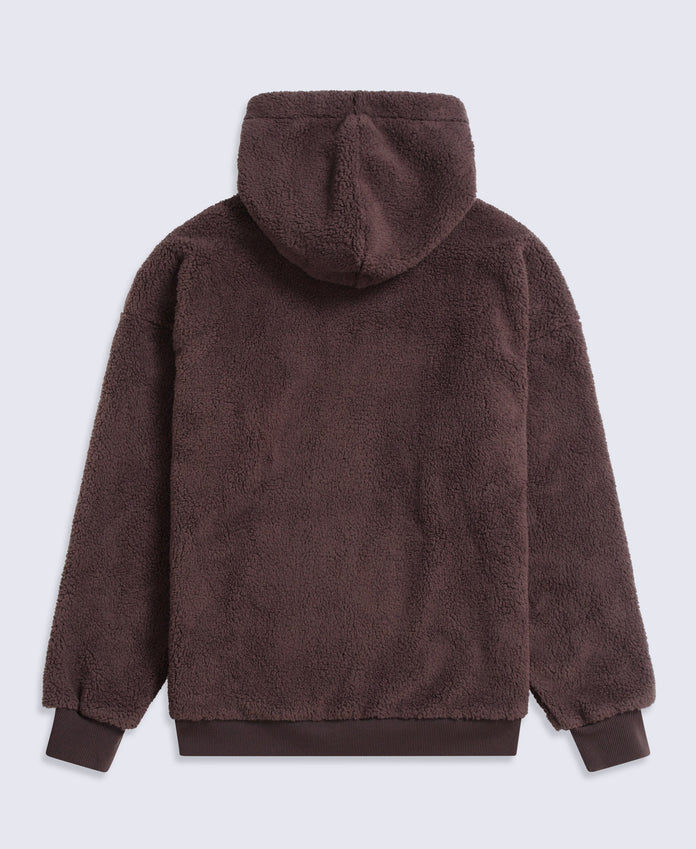 Womens Fleece Hoodie - Dark Brown
