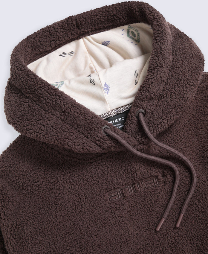 Womens Fleece Hoodie - Dark Brown