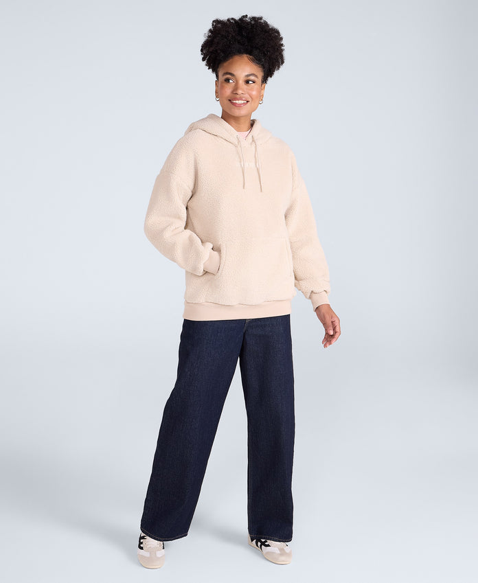 Womens Fleece Hoodie - Off White