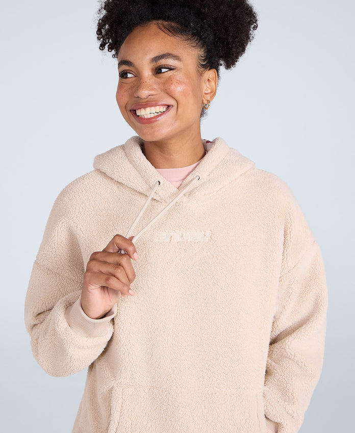 Womens Fleece Hoodie - Off White