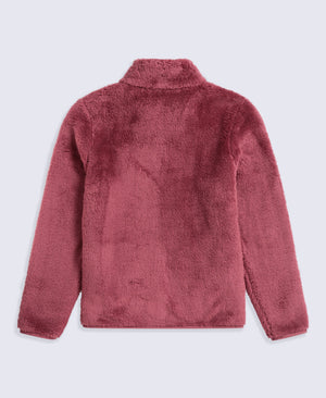 Teddy Womens Full Zip Fleece - Dark Pink
