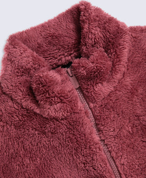 Teddy Womens Full Zip Fleece - Dark Pink