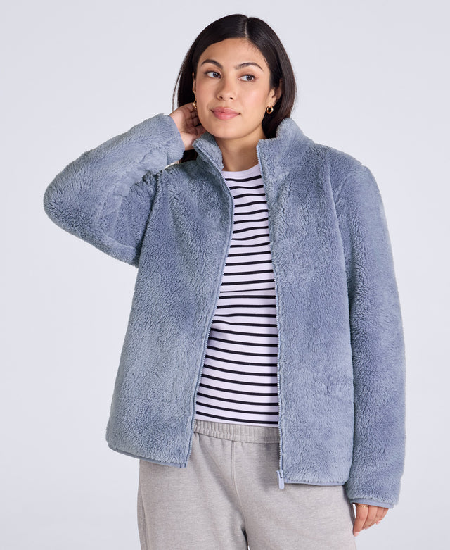 Teddy Womens Full Zip Fleece - Light Purple