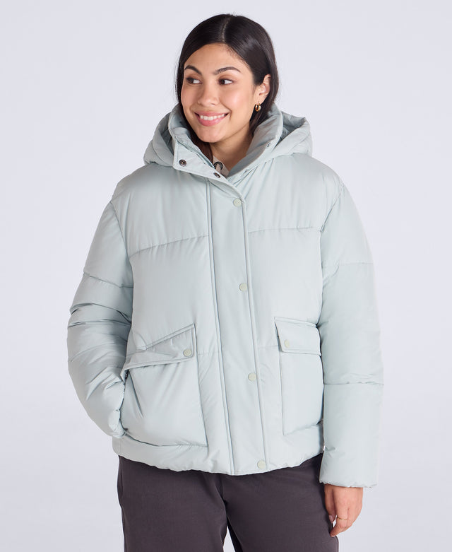 Maeve Womens Puffer Jacket - Pale Green