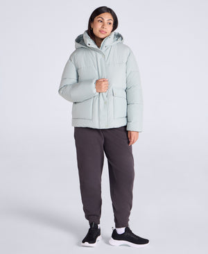 Maeve Womens Puffer Jacket - Pale Green