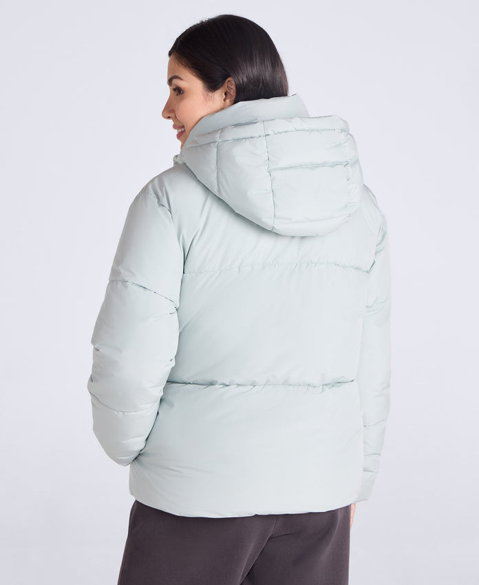 Maeve Womens Puffer Jacket - Pale Green