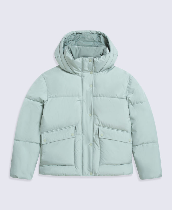 Maeve Womens Puffer Jacket - Pale Green