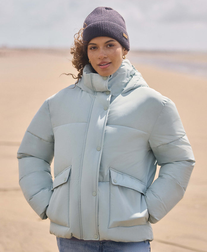Maeve Womens Puffer Jacket - Pale Green