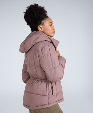 Maeve Womens Puffer Jacket - Taupe