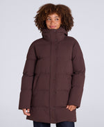 Maggie Womens Waisted Baffle Coat - Brown