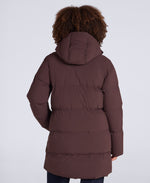Maggie Womens Waisted Baffle Coat - Brown