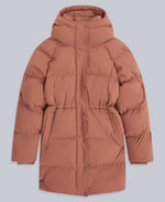 Maggie Womens Waisted Baffle Coat - Rust