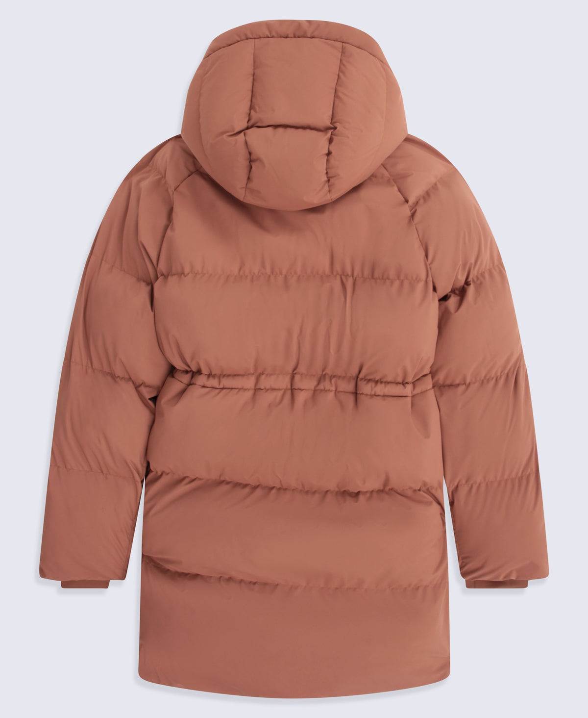 Maggie Womens Waisted Baffle Coat - Rust