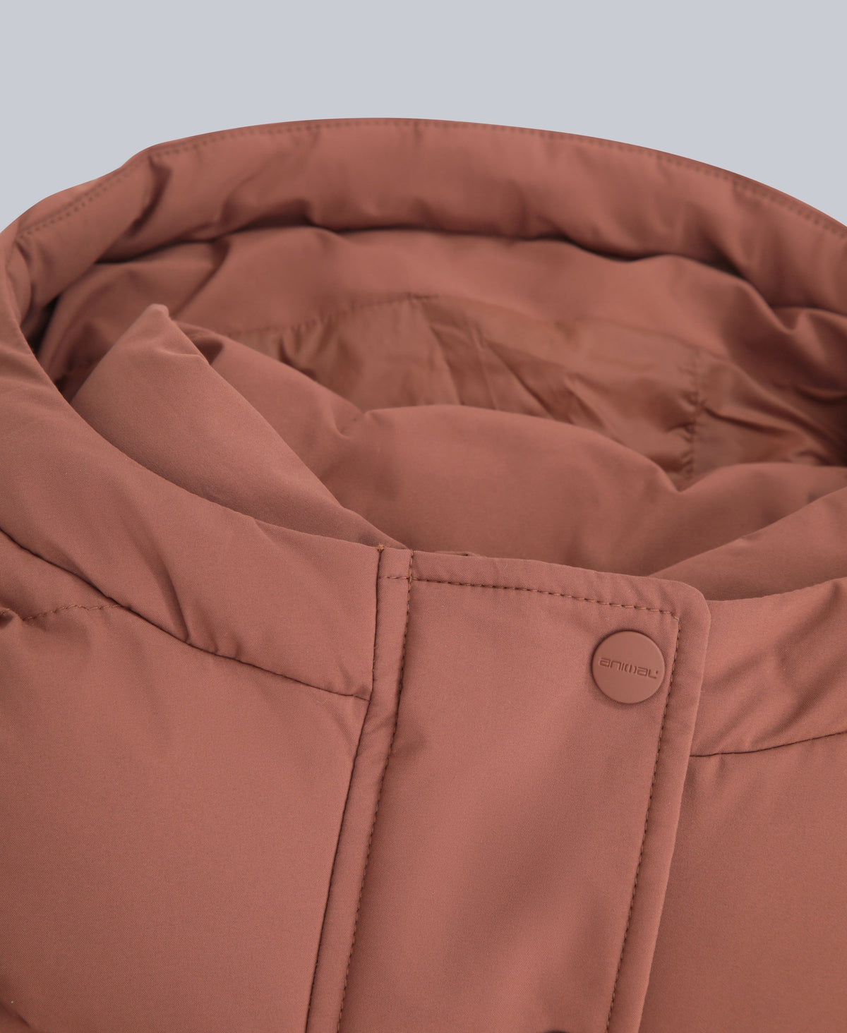Maggie Womens Waisted Baffle Coat - Rust