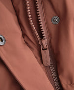 Maggie Womens Waisted Baffle Coat - Rust