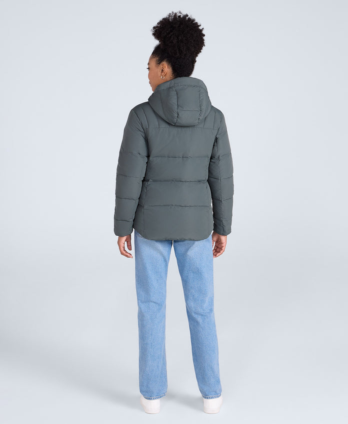 Womens Tech Down Mid Weight Jacket - Dark Khaki