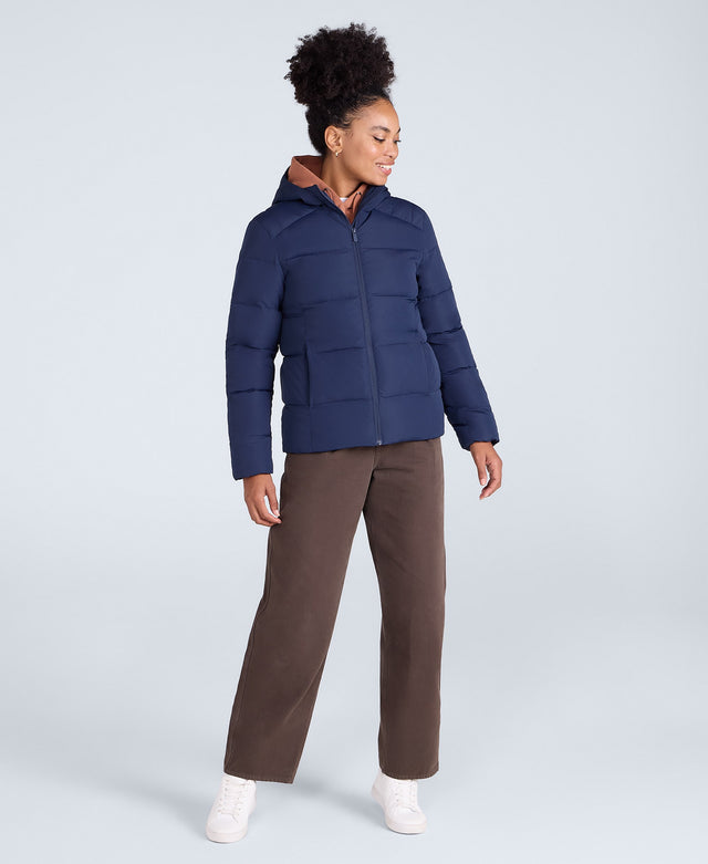 Womens Tech Down Mid Weight Jacket - Navy