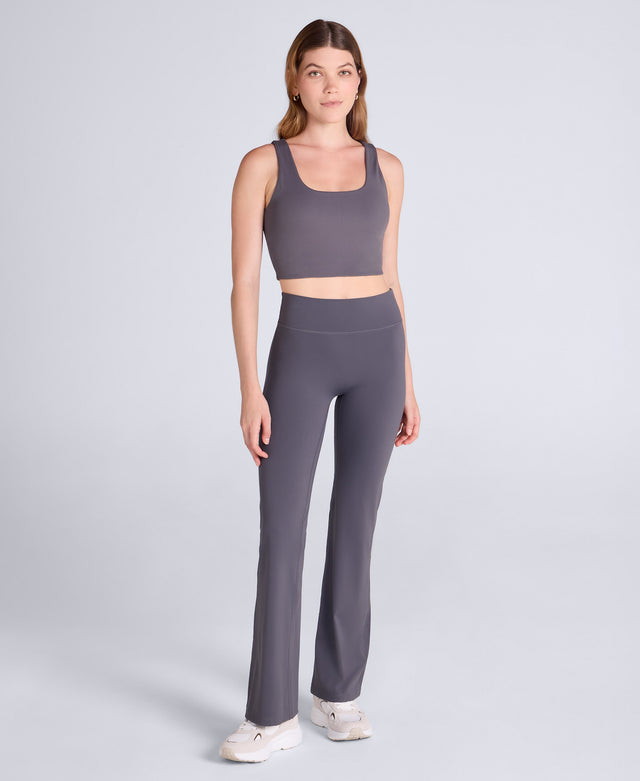 Womens Flared Leggings - Charcoal