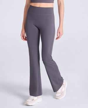 Womens Flared Leggings - Charcoal
