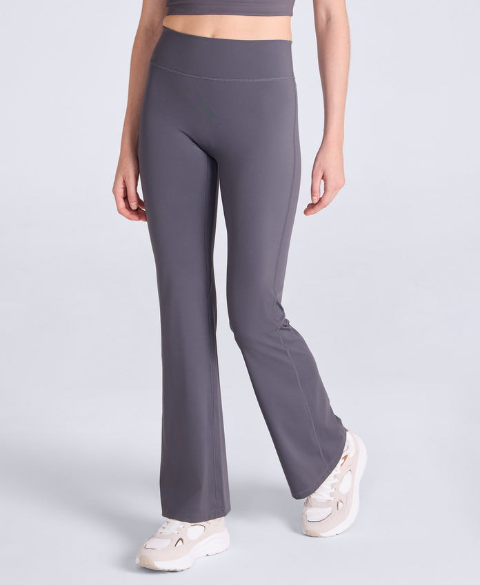Womens Flared Leggings - Charcoal
