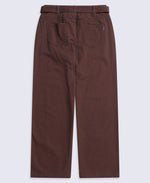 High Waisted Womens Straight Leg Trousers - Brown