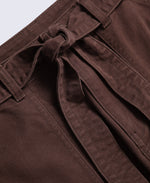High Waisted Womens Straight Leg Trousers - Brown