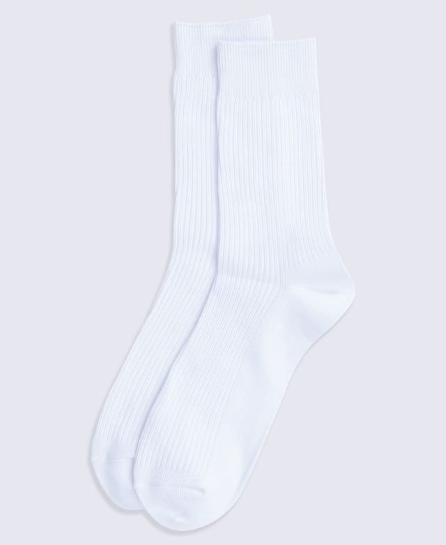 Flynn Mens Ribbed Mid Calf Socks- 3 Pack - Black