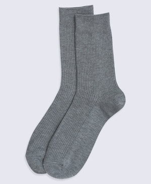 Flynn Mens Ribbed Mid Calf Socks- 3 Pack - Black