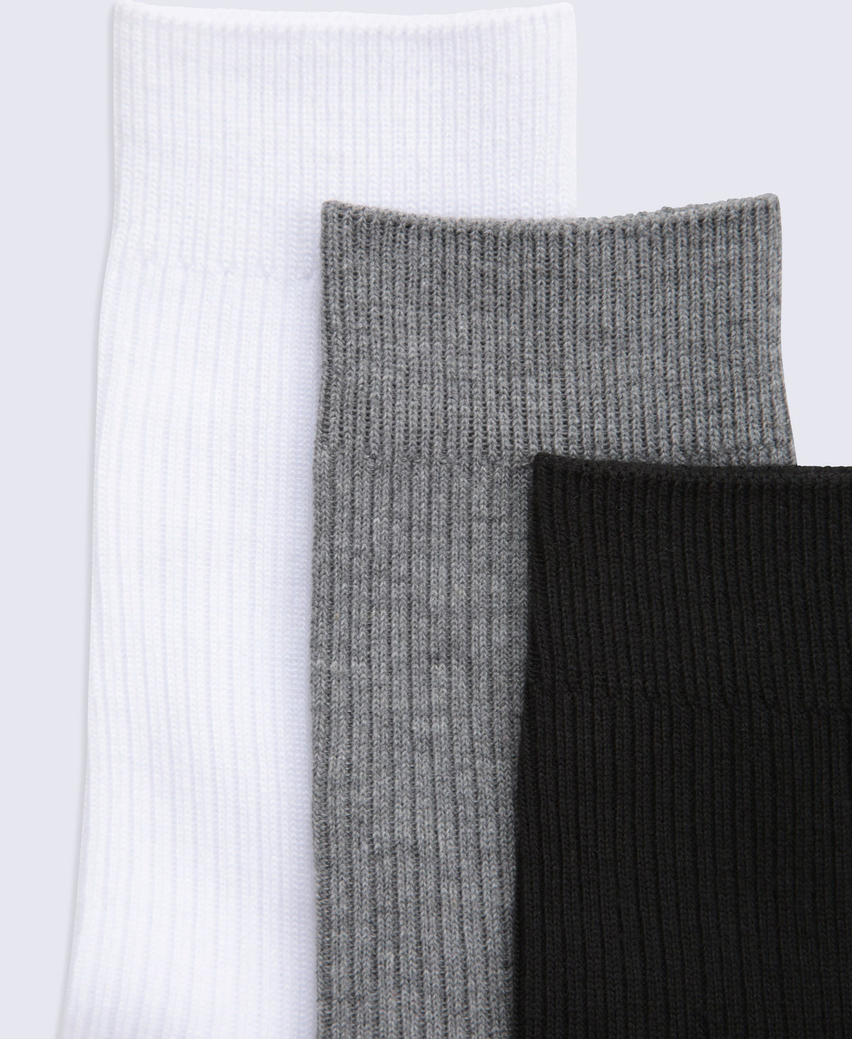 Flynn Mens Ribbed Mid Calf Socks- 3 Pack - Black