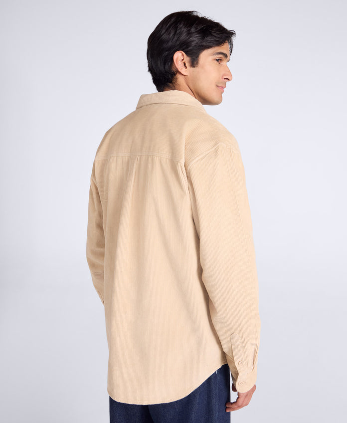 Lewis Mens Cord Shirt - Beige