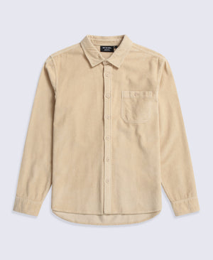 Lewis Mens Cord Shirt - Beige