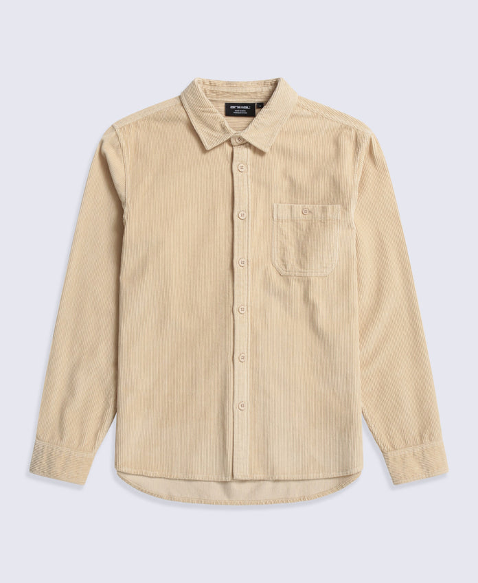 Lewis Mens Cord Shirt - Beige