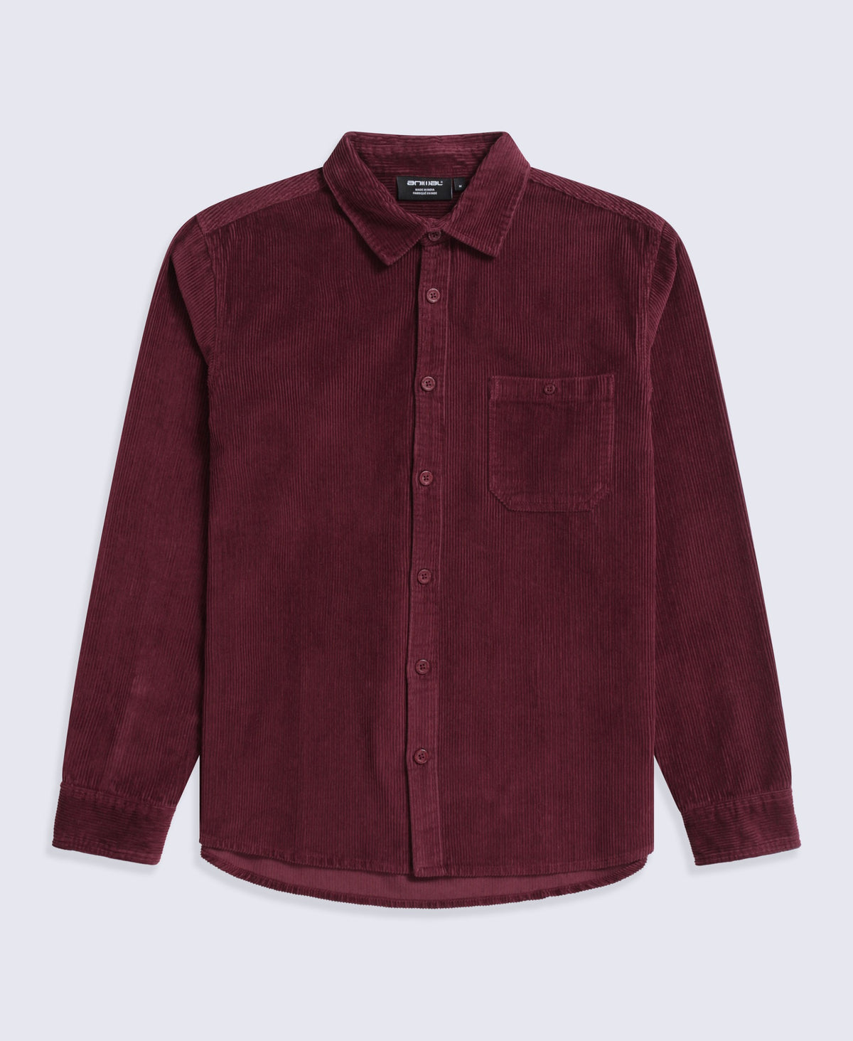 Lewis Mens Cord Shirt - Burgundy