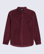 Lewis Mens Cord Shirt - Burgundy