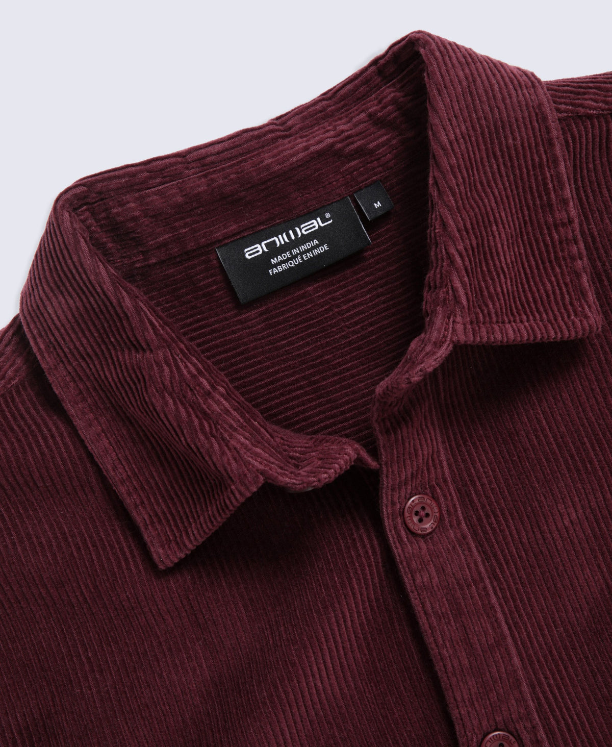 Lewis Mens Cord Shirt - Burgundy