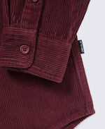 Lewis Mens Cord Shirt - Burgundy