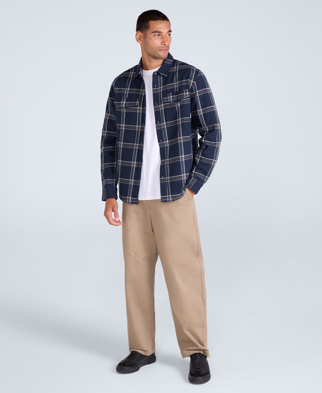 Seth Mens Fleece Bonded Shacket - Blue