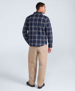 Seth Mens Fleece Bonded Shacket - Blue