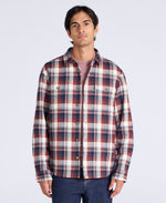 Seth Mens Fleece Bonded Shacket - Dark Blue