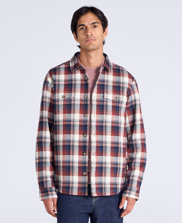 Seth Mens Fleece Bonded Shacket - Dark Blue