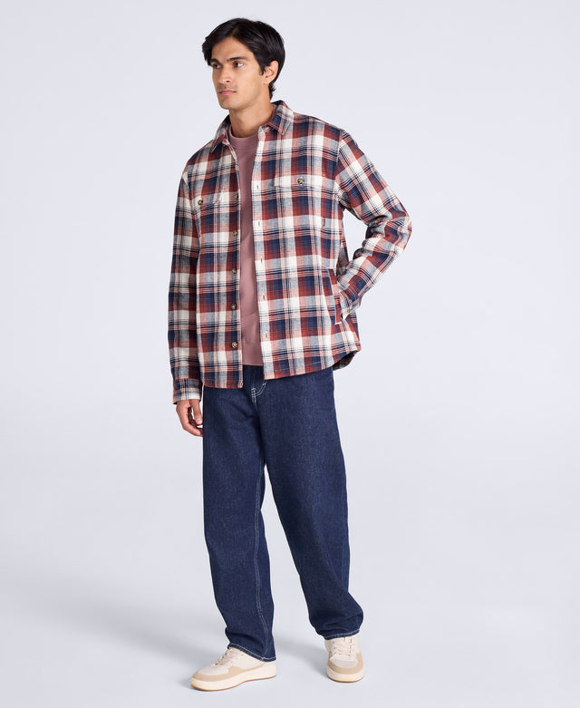 Seth Mens Fleece Bonded Shacket - Dark Blue