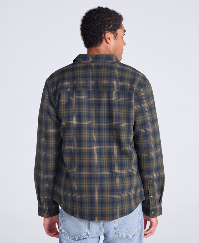 Seth Mens Fleece Bonded Shacket - Khaki