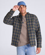Seth Mens Fleece Bonded Shacket - Khaki