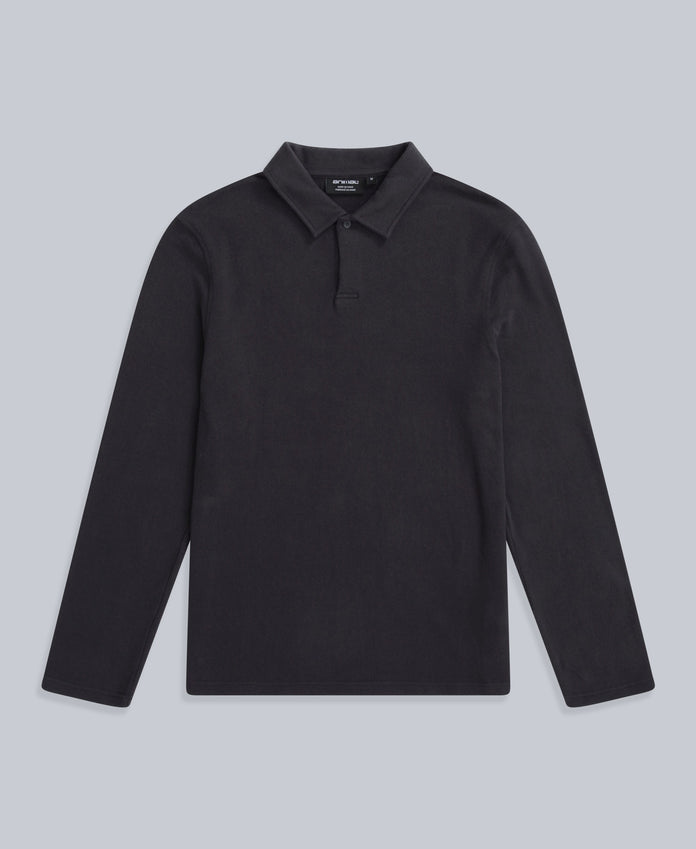 Ollie Mens Long Sleeve Polo - Black