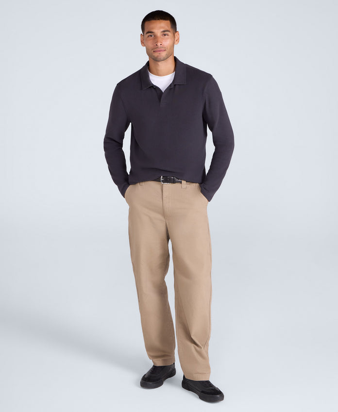 Ollie Mens Long Sleeve Polo - Black