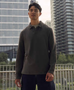 Ollie Mens Long Sleeve Polo - Khaki