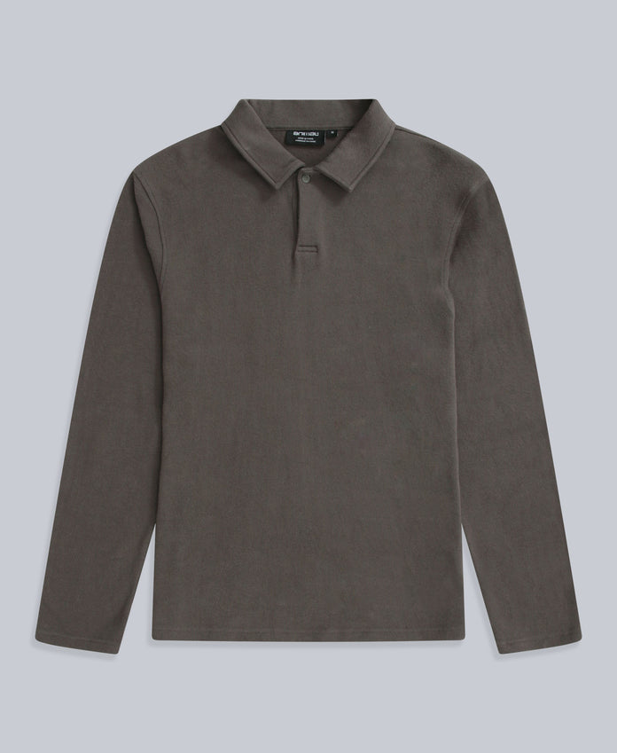Ollie Mens Long Sleeve Polo - Khaki