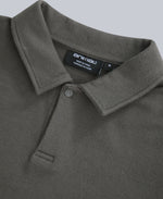 Ollie Mens Long Sleeve Polo - Khaki