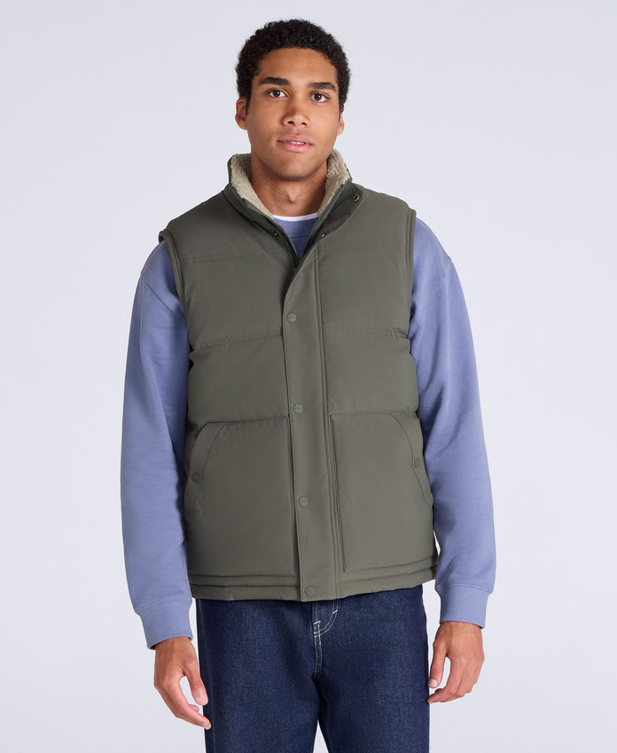 Fistral Mens Padded Gilet - Dark Khaki