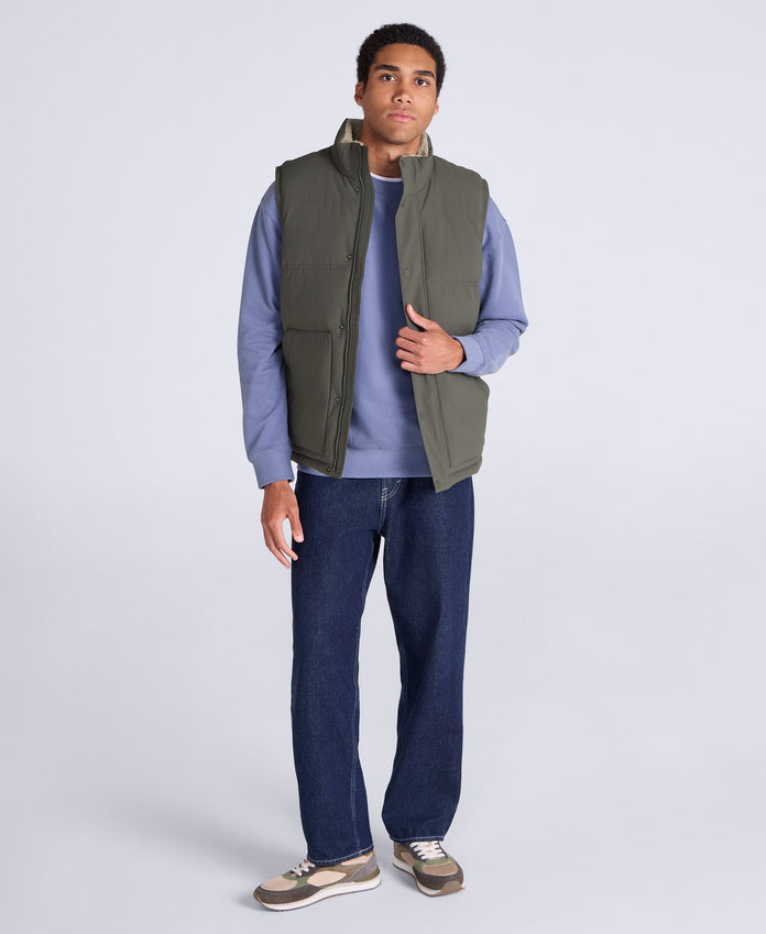 Fistral Mens Padded Gilet - Dark Khaki